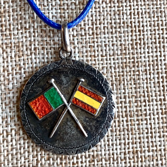 Vintage Sterling Silver Enameled Iberian Necklace - Picture 8 of 9